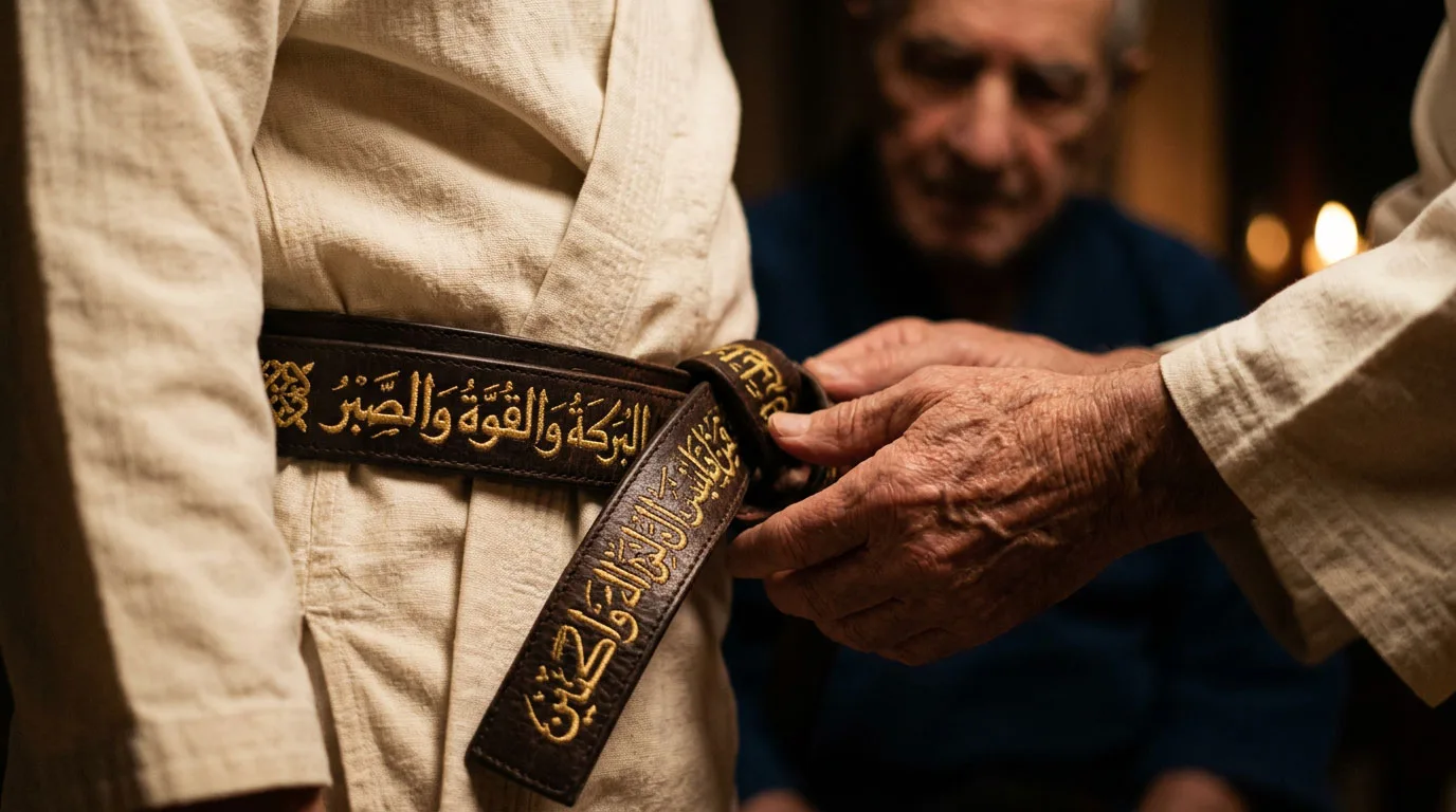 Ḥizām al-Itqān — la cintura di grado ricamata a filo d’oro