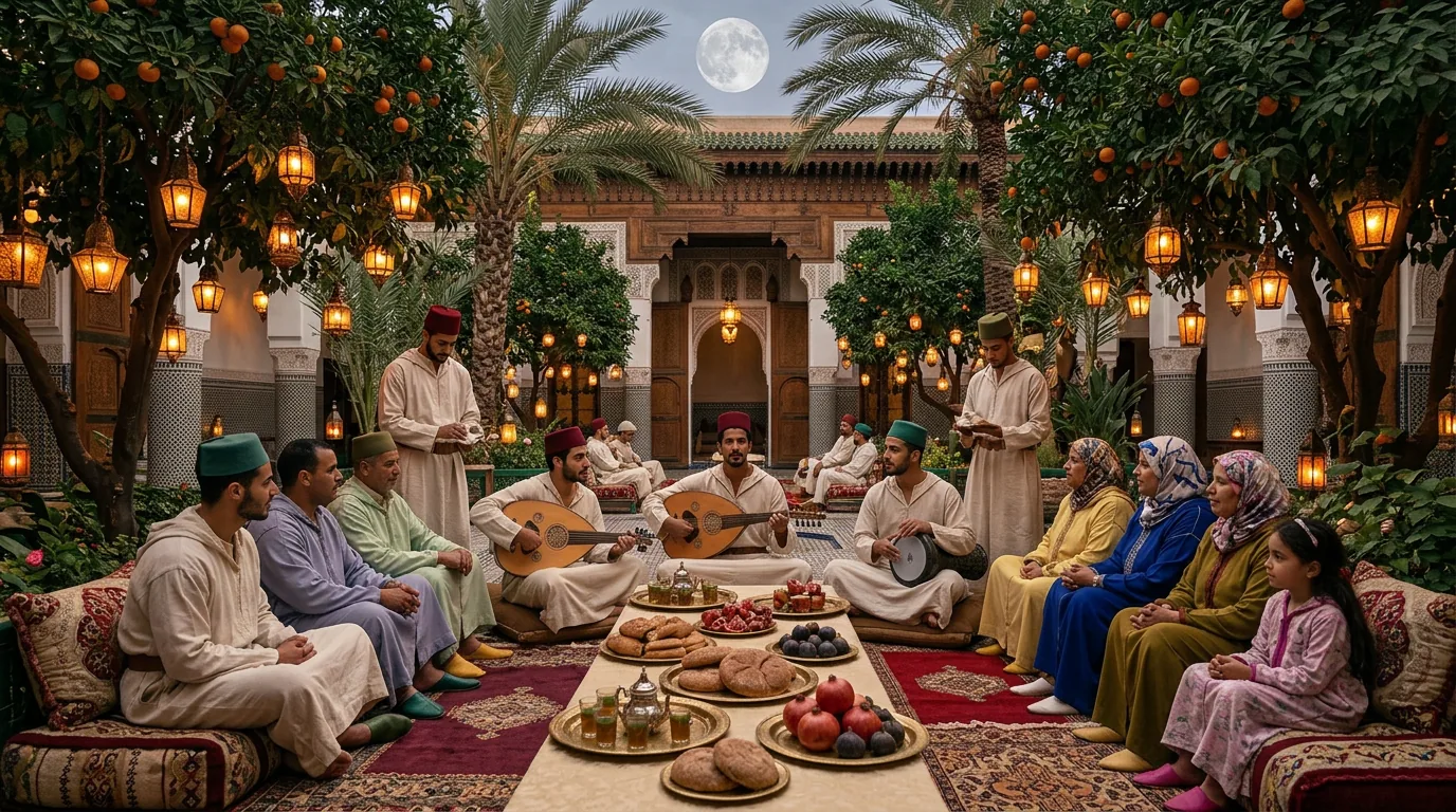 La pleine lune sur le jardin : musique, thé et fruits avec les familles du quartier