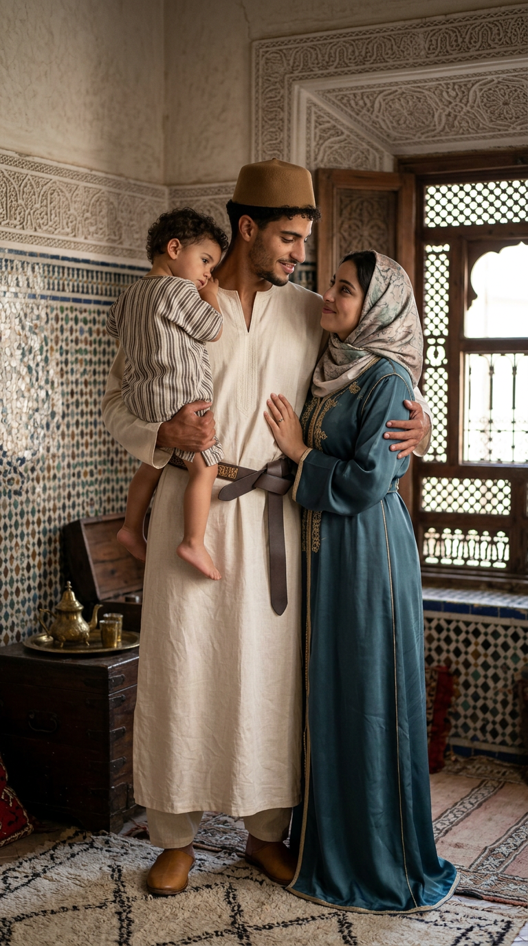 Une famille réunie dans la maison