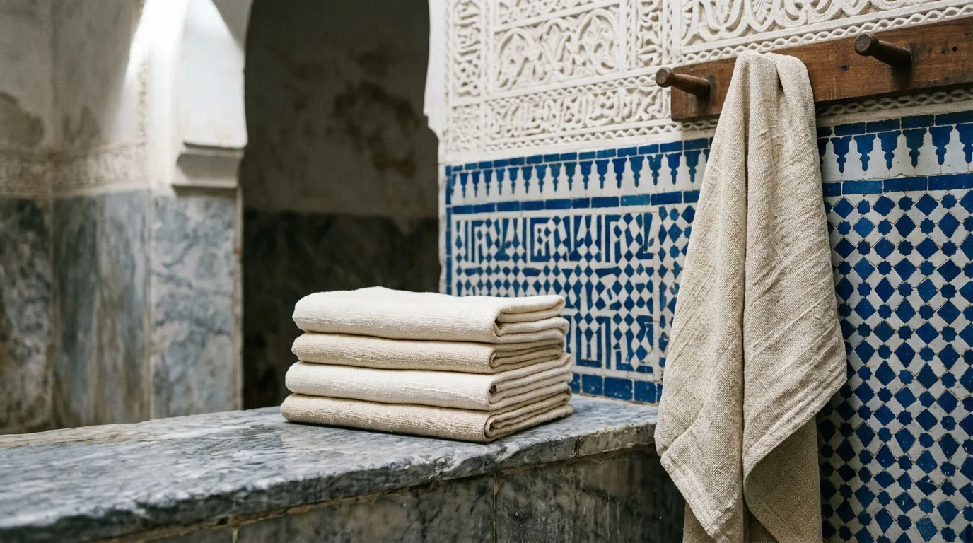 All’hammam, la sola fūṭa, identica per tutti