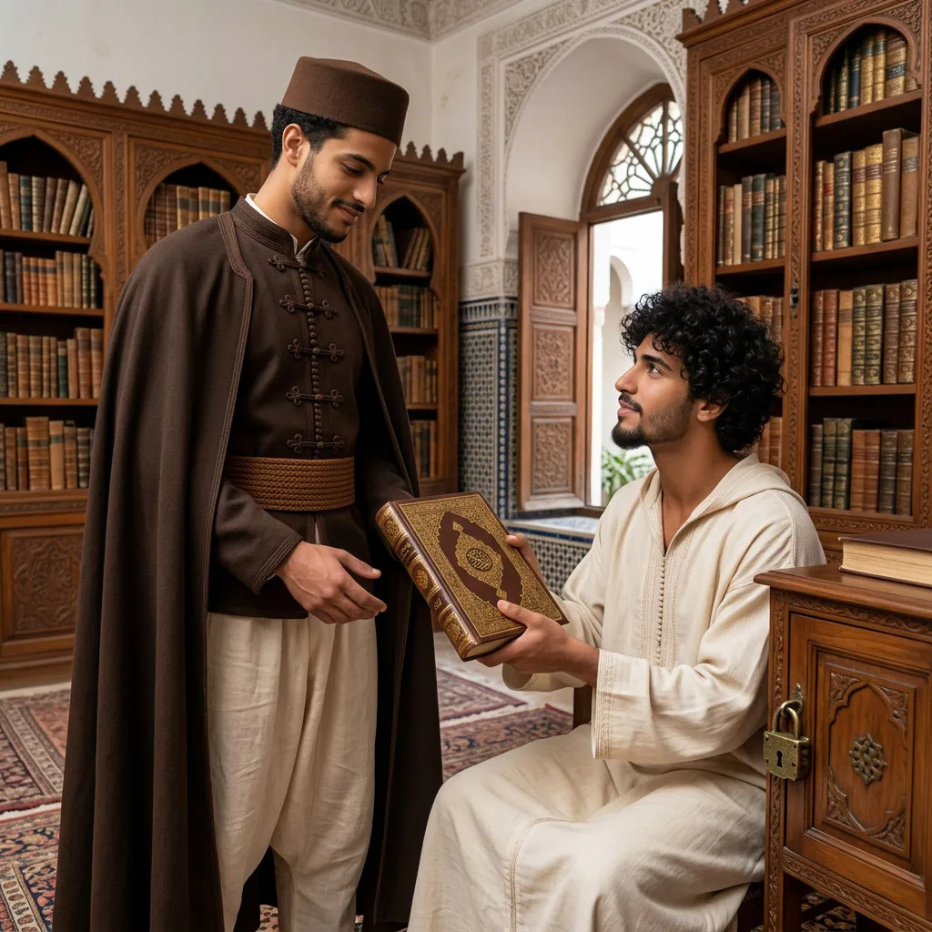 Si chiede un libro — Al-Khazin lo porta