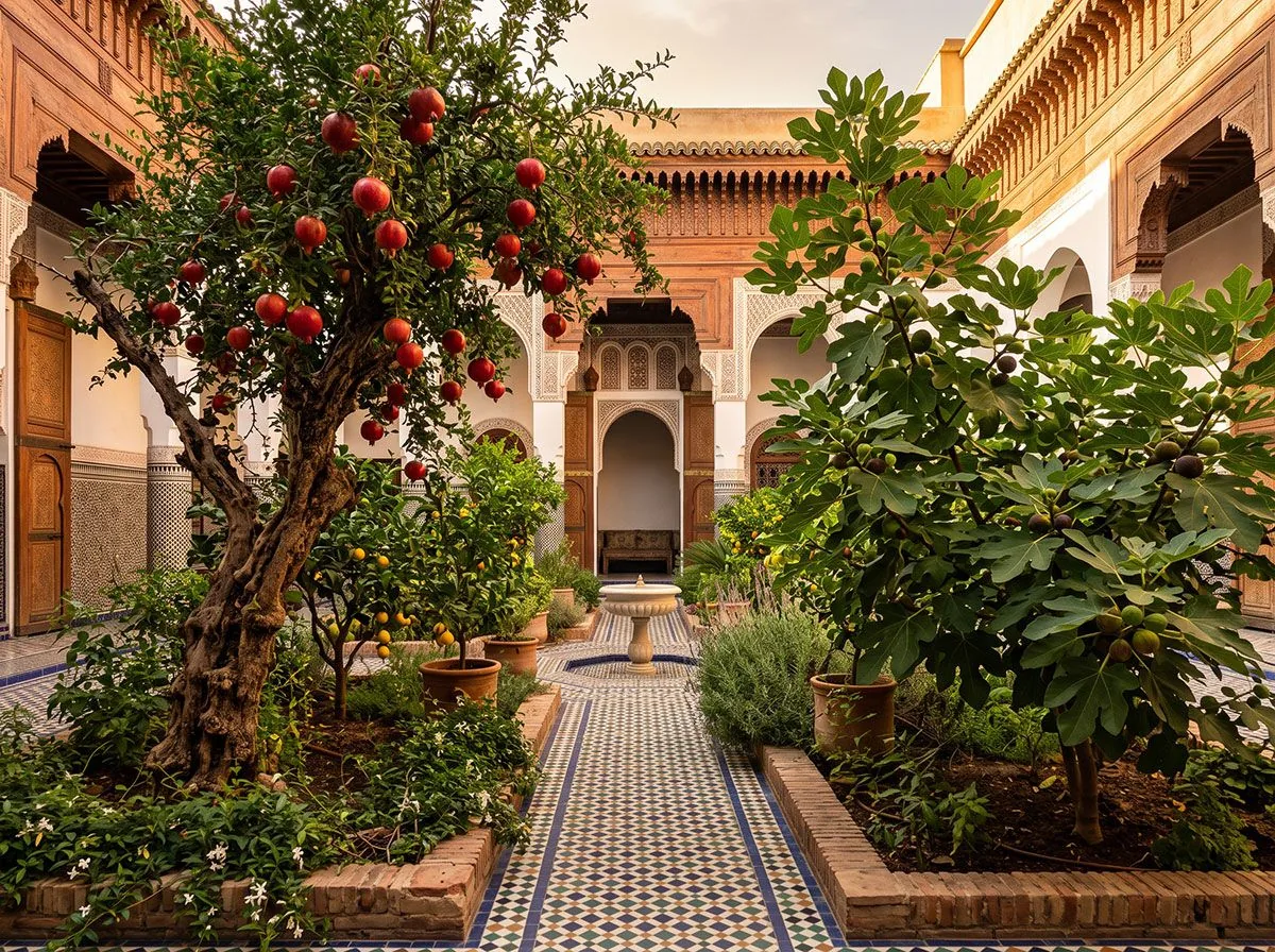 Melograni nel cortile del giardino