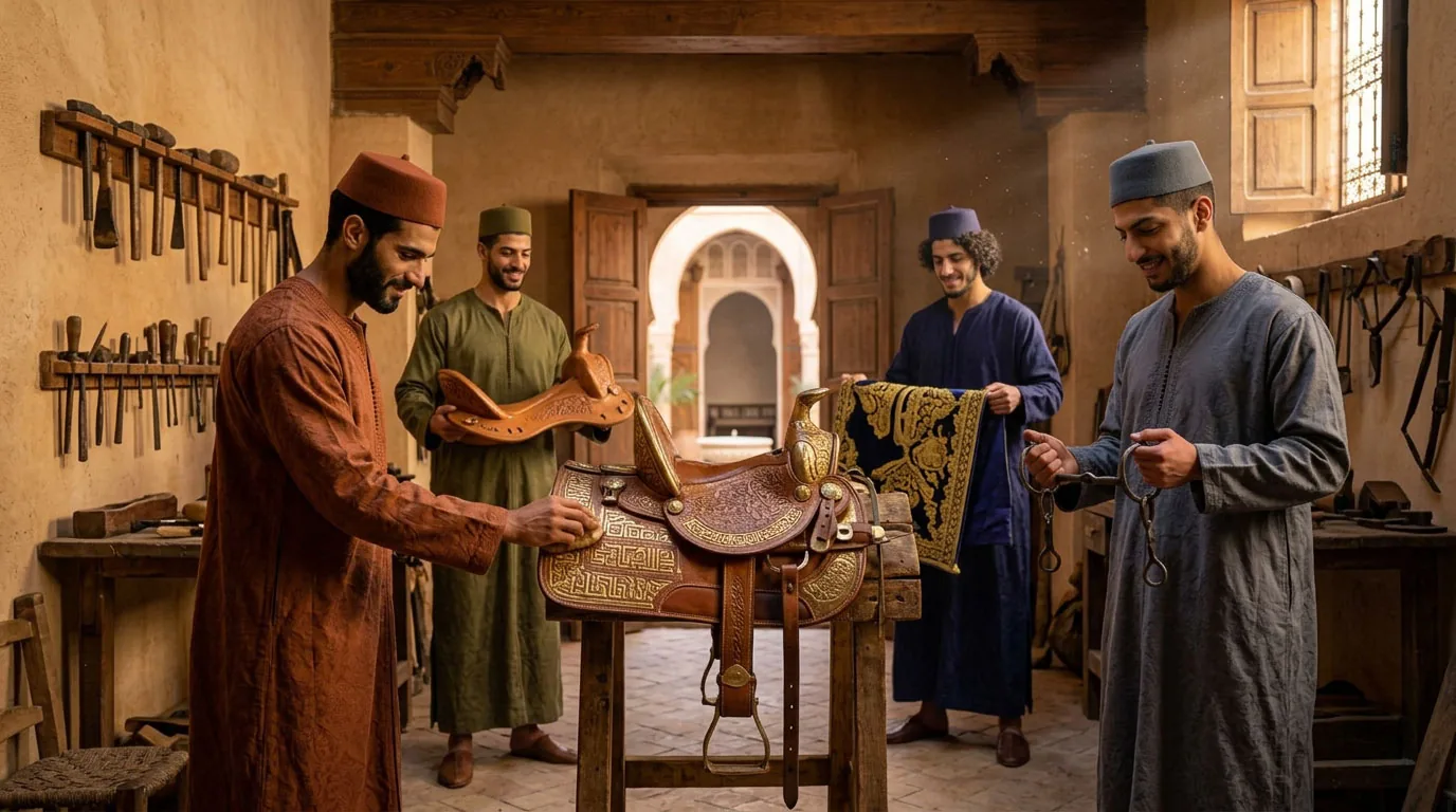 Un maalem al banco della selleria